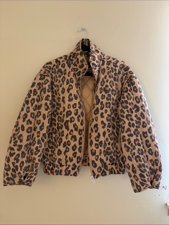Blank NYC Jackets & Blazers - Blank NYC Leopard Print Puffer Jacket - Tan/Black